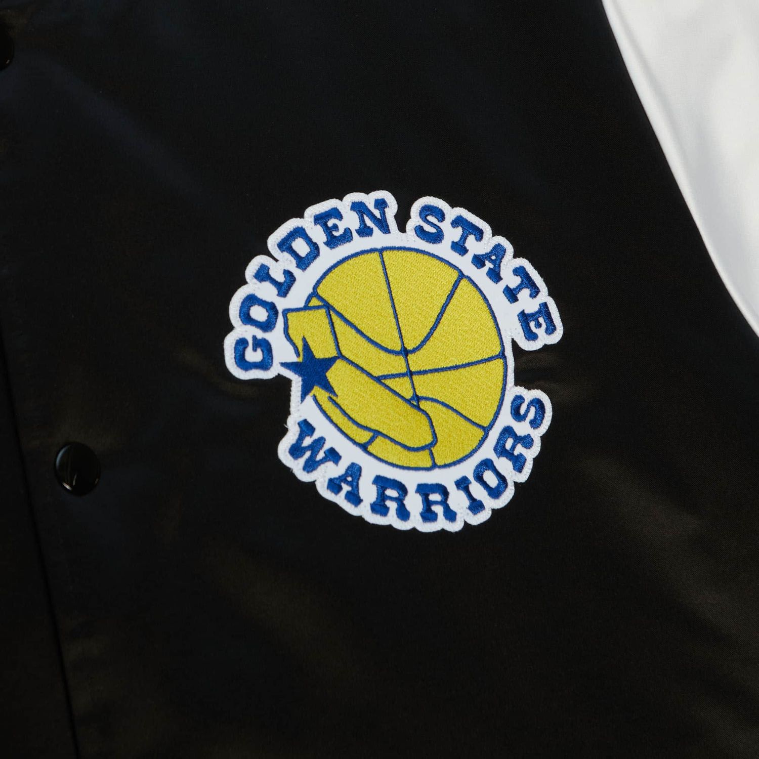 M&N NBA Golden State Warriors Varsity Satin Jacket